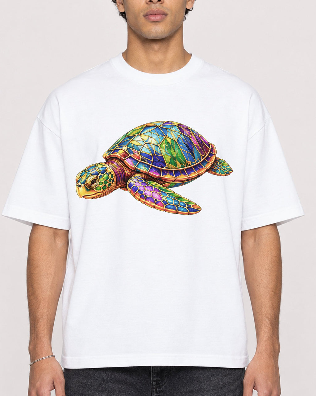 Mockup Boxy Heavyweight Tee White male close-up 10