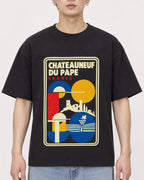 Mockup Boxy Heavyweight Tee Black male close-up 01
