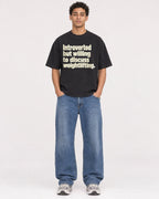 Mockup Boxy Heavyweight Tee Black male full-body 10