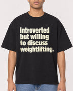 Mockup Boxy Heavyweight Tee Black male close-up 10