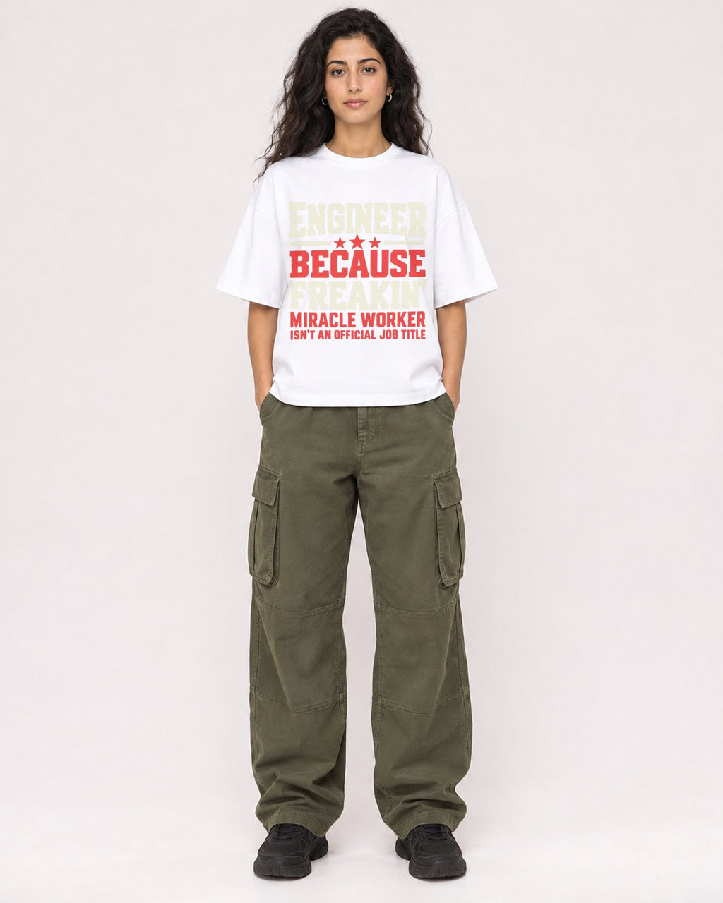 Mockup Boxy Heavyweight Tee White female full-body 07