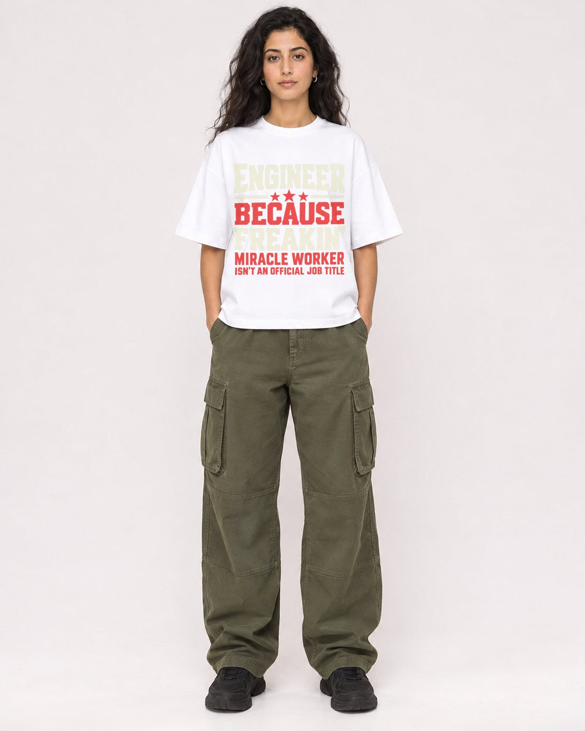Mockup Boxy Heavyweight Tee White female full-body 07