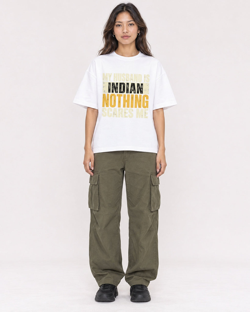 Mockup Boxy Heavyweight Tee White female full-body 02