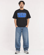 Mockup Boxy Heavyweight Tee Black male full-body 02
