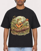 Mockup Boxy Heavyweight Tee Black male close-up 05