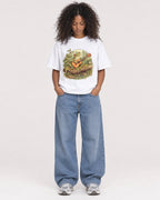 Mockup Boxy Heavyweight Tee White female full-body 05