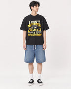 Mockup Boxy Heavyweight Tee Black male full-body 31