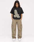 Mockup Boxy Heavyweight Tee Black female full-body 06
