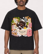Mockup Boxy Heavyweight Tee Black male close-up 04