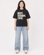 Mockup Boxy Heavyweight Tee Black female full-body 03