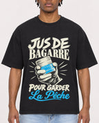 Mockup Boxy Heavyweight Tee Black male close-up 05