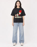 Mockup Boxy Heavyweight Tee Black female full-body 03