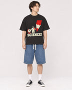 Mockup Boxy Heavyweight Tee Black male full-body 03