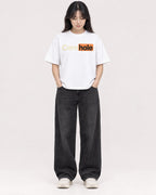 Mockup Boxy Heavyweight Tee White female full-body 13