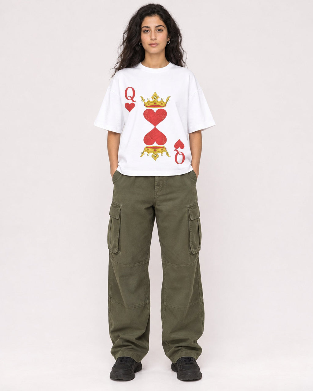 Mockup Boxy Heavyweight Tee White female full-body 07
