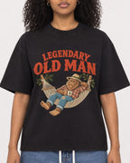 Mockup Boxy Heavyweight Tee Black female close-up 05