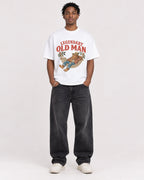 Mockup Boxy Heavyweight Tee White male full-body 05