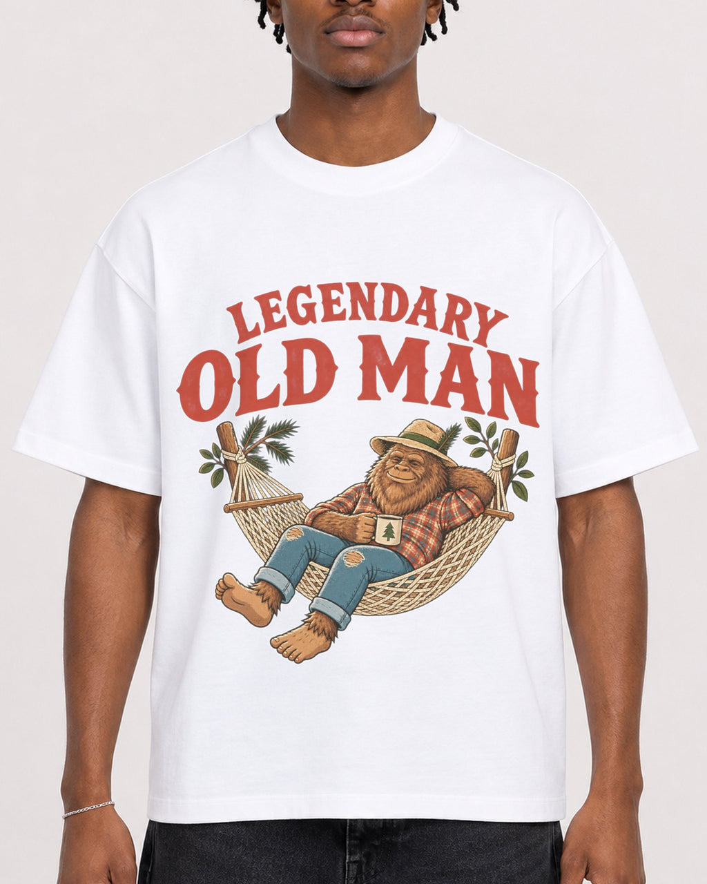 Mockup Boxy Heavyweight Tee White male close-up 05