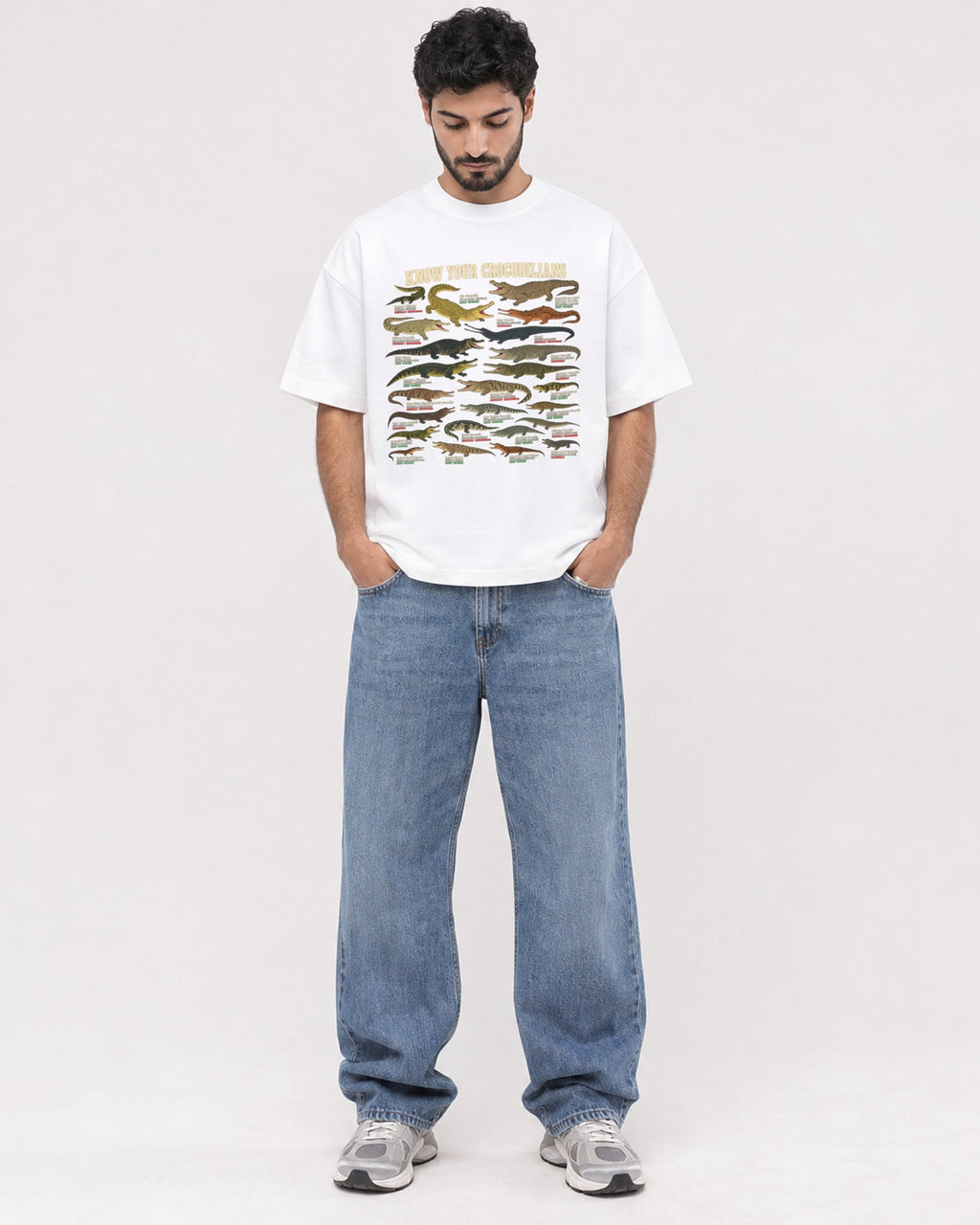 Mockup Boxy Heavyweight Tee White male full-body 07