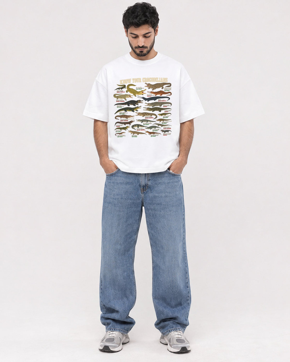 Mockup Boxy Heavyweight Tee White male full-body 07