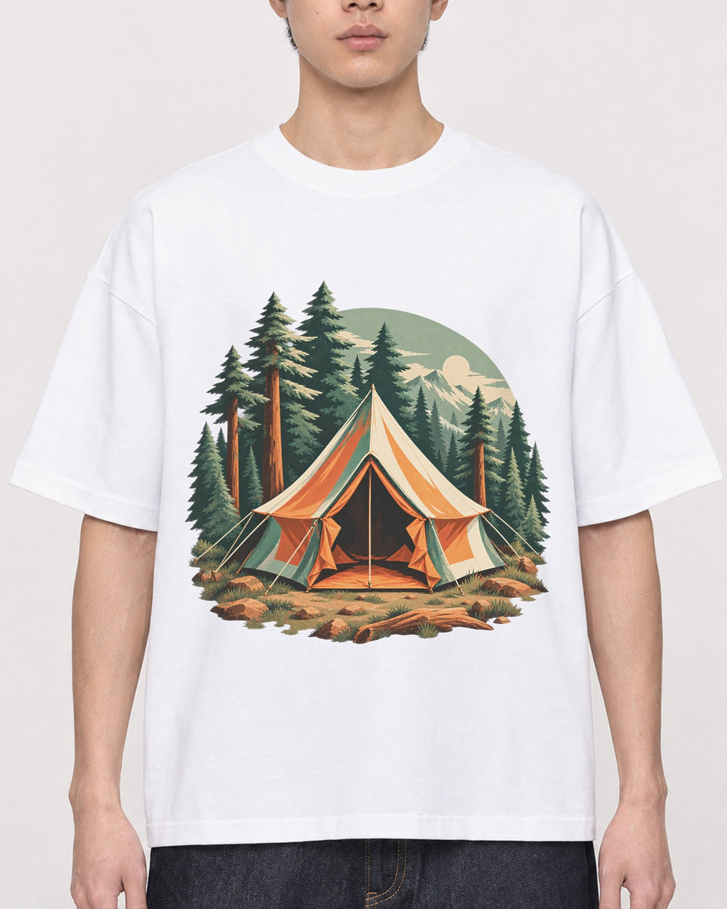 Mockup Boxy Heavyweight Tee White male close-up 01