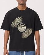 Mockup Boxy Heavyweight Tee Black male close-up 15
