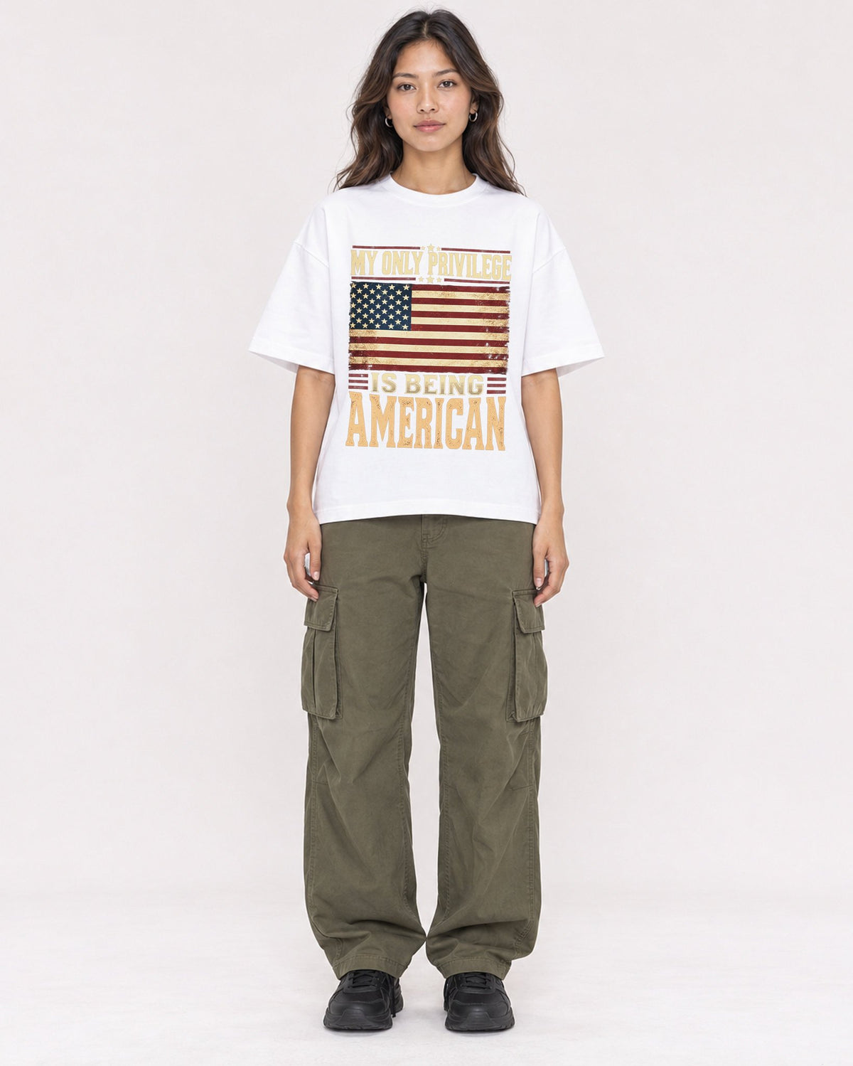 Mockup Boxy Heavyweight Tee White female full-body 02