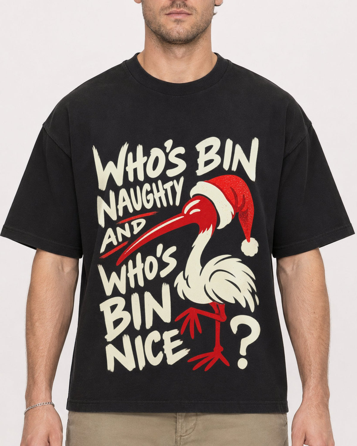 Mockup Boxy Heavyweight Tee Black male close-up 08