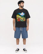 Mockup Boxy Heavyweight Tee Black male full-body 07