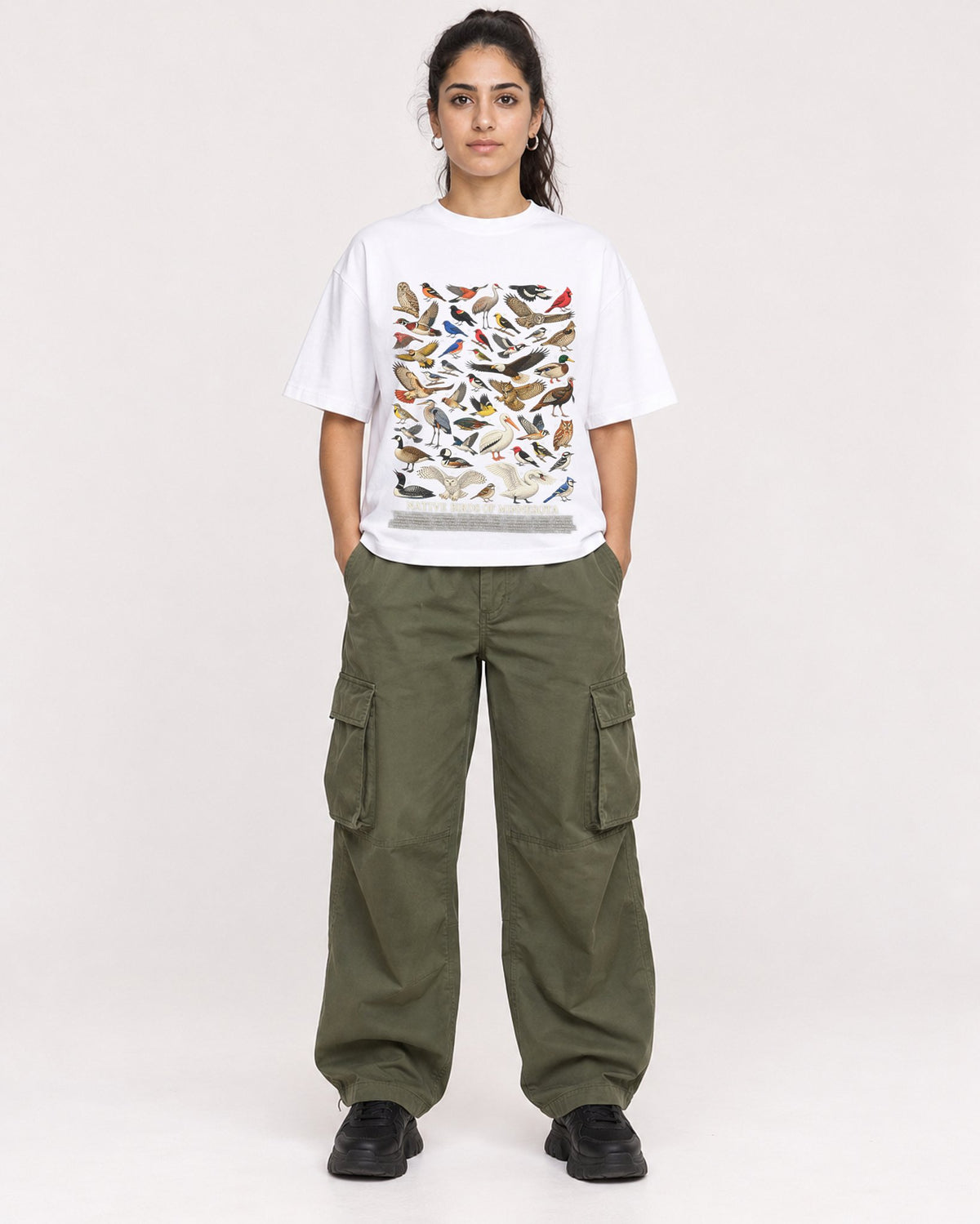 Mockup Boxy Heavyweight Tee White female full-body 47