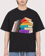 Mockup Boxy Heavyweight Tee Black male close-up 11