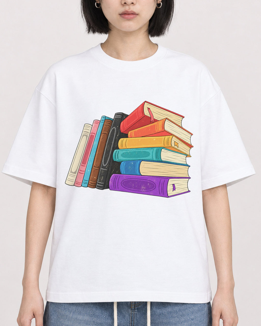 Mockup Boxy Heavyweight Tee White female close-up 11