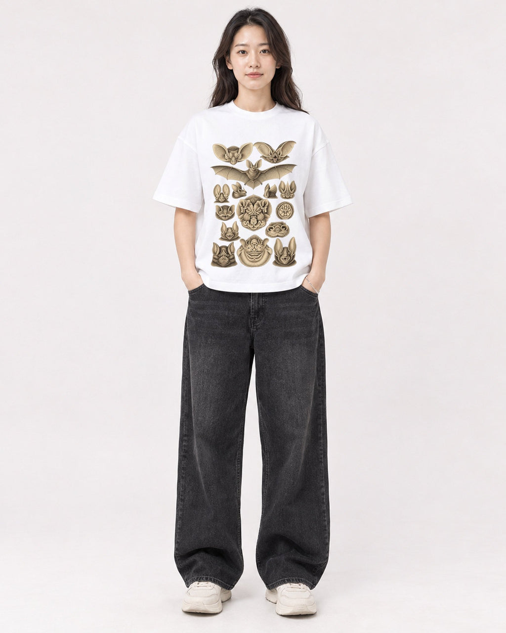 Mockup Boxy Heavyweight Tee White female full-body 03