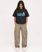 Mockup Boxy Heavyweight Tee Black female full-body 06