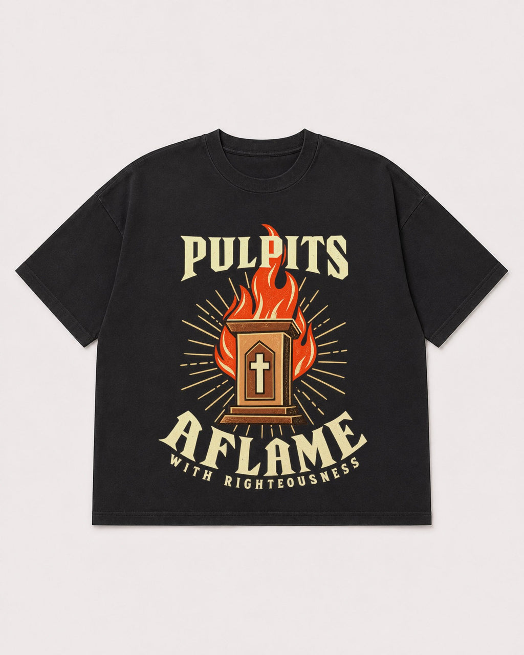 Mockup Boxy Heavyweight Tee Black product