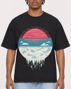 Mockup Boxy Heavyweight Tee Black male close-up 05