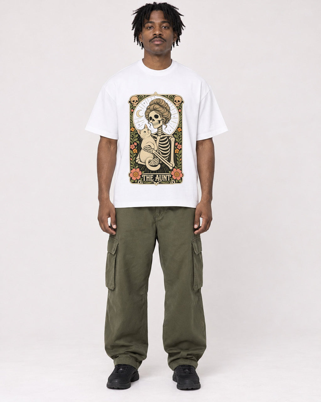 Mockup Boxy Heavyweight Tee White male full-body 04