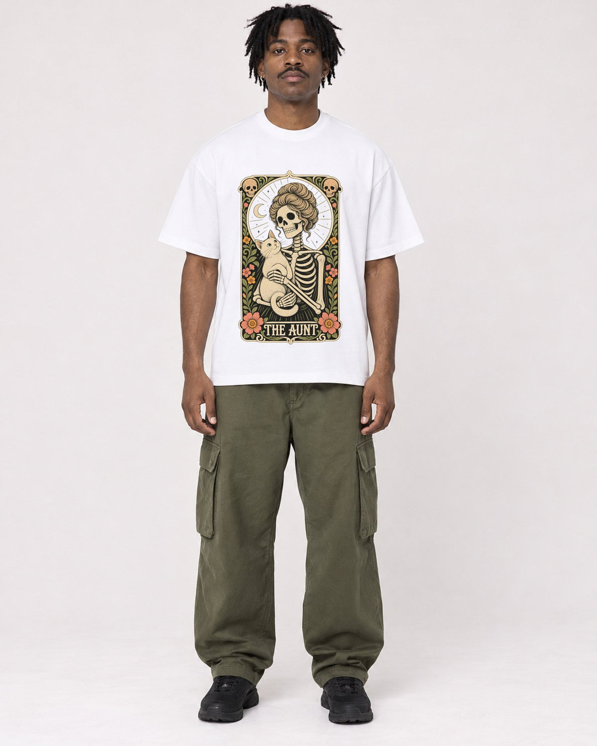 Mockup Boxy Heavyweight Tee White male full-body 04