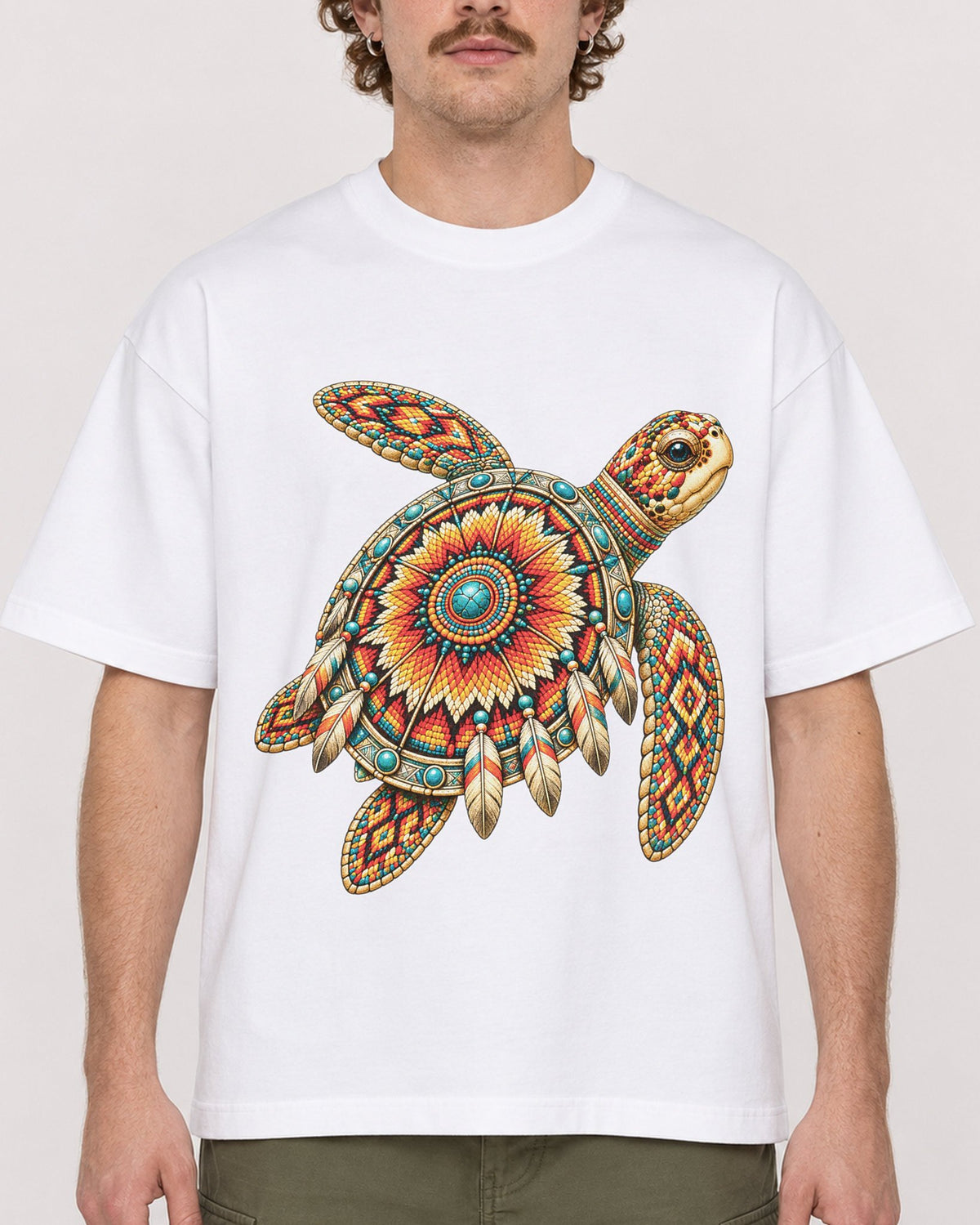 Mockup Boxy Heavyweight Tee White male close-up 09