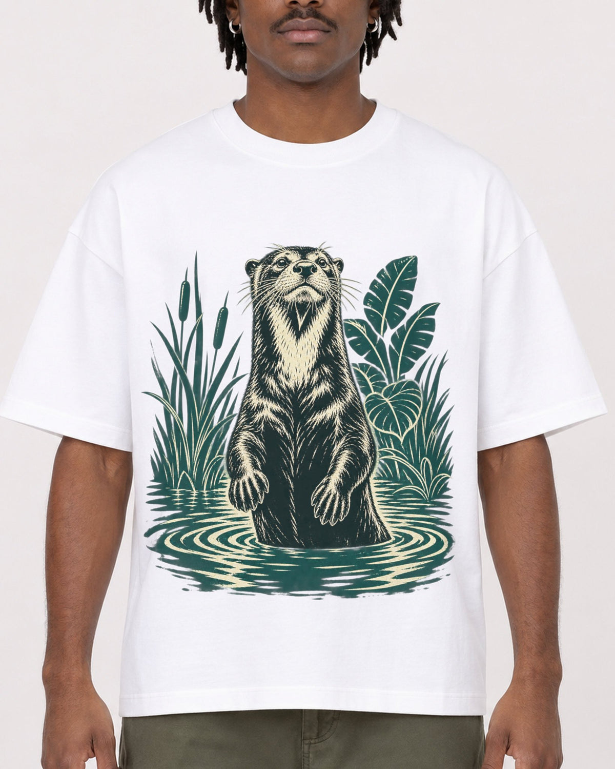 Mockup Boxy Heavyweight Tee White male close-up 04