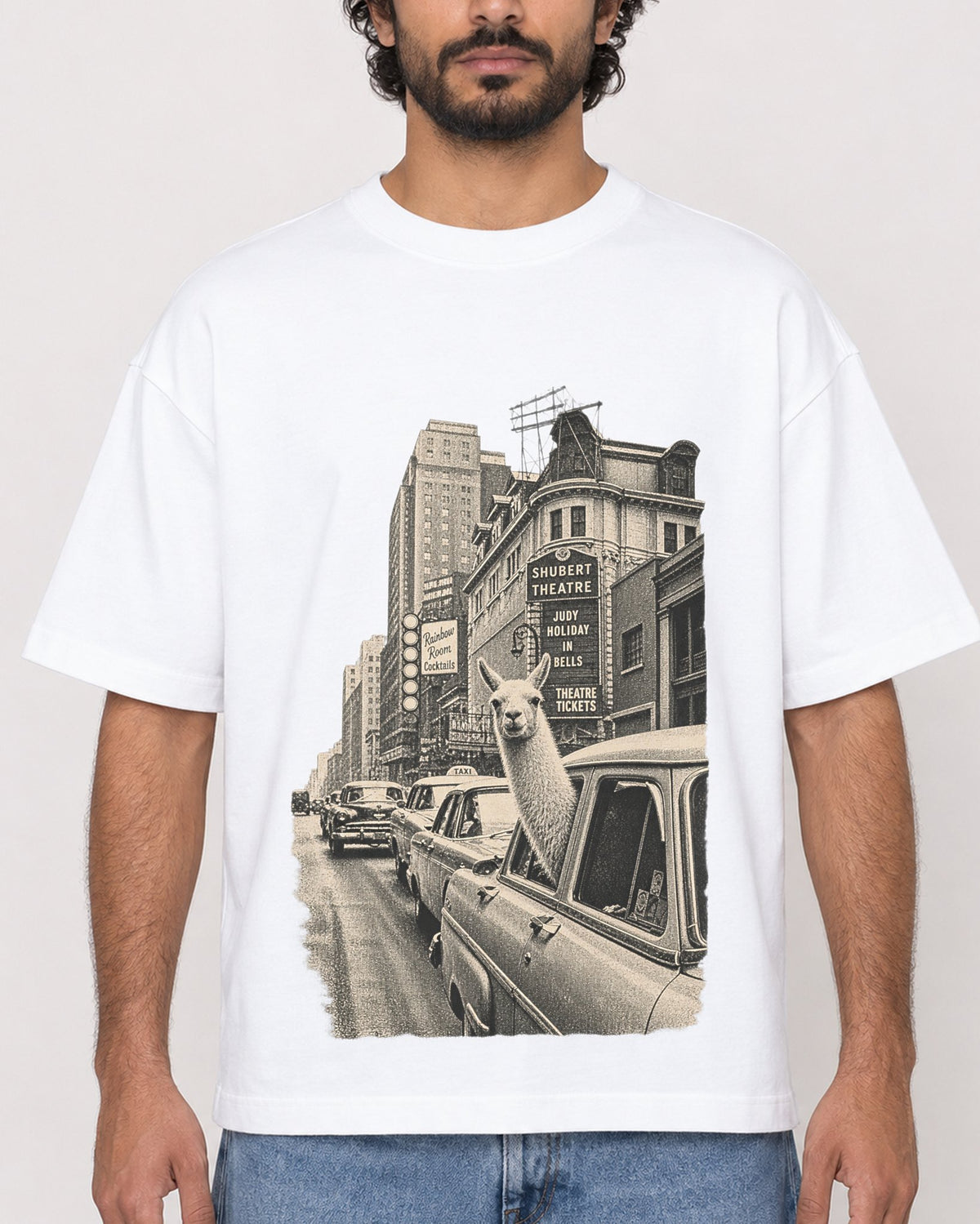Mockup Boxy Heavyweight Tee White male close-up 17