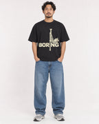 Mockup Boxy Heavyweight Tee Black male full-body 02