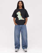 Mockup Boxy Heavyweight Tee Black female full-body 04
