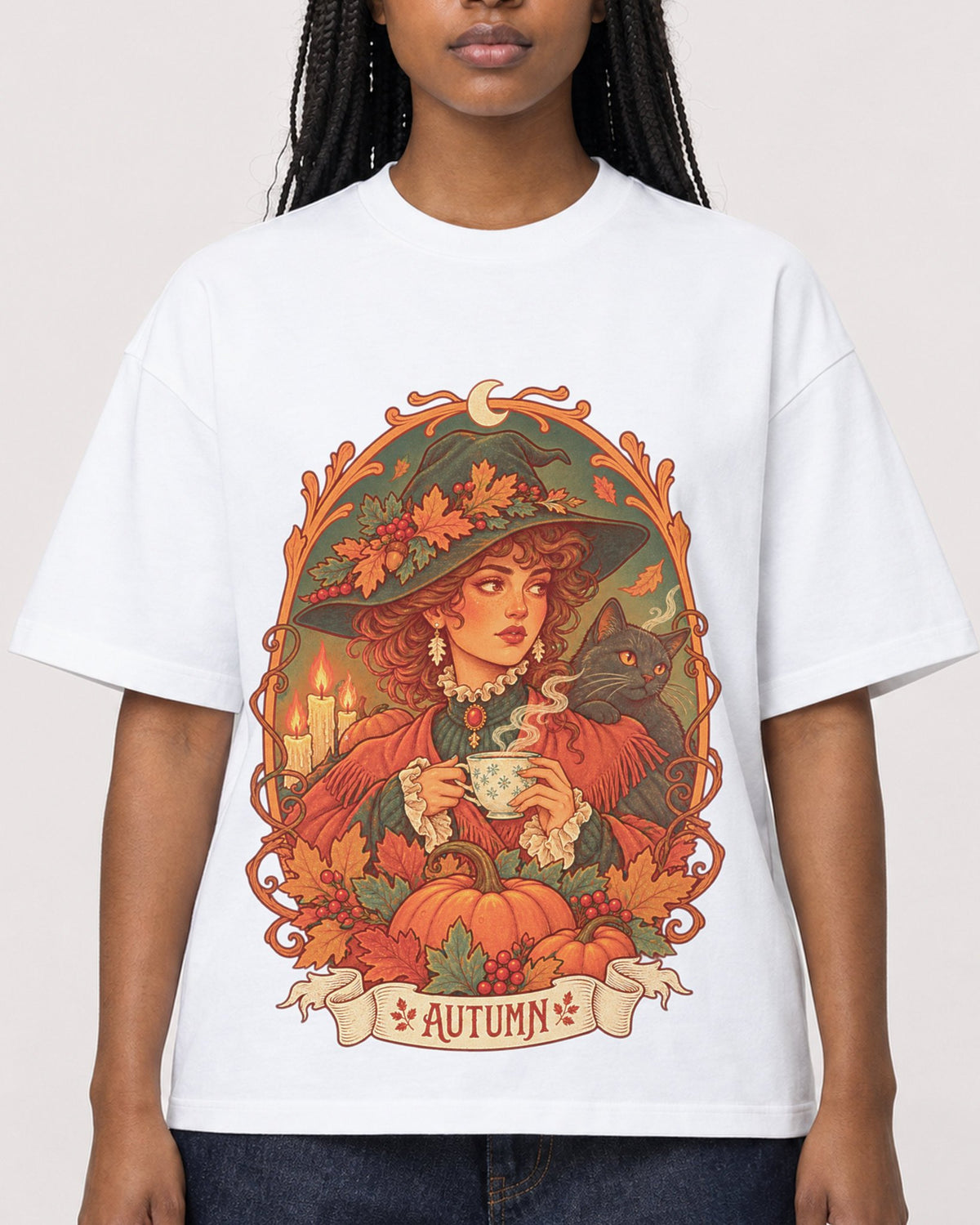 Mockup Boxy Heavyweight Tee White female close-up 04