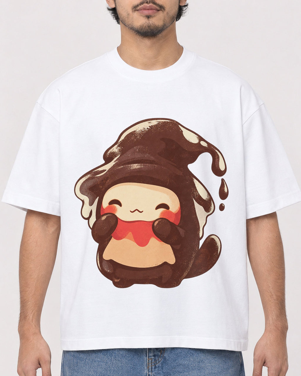 Mockup Boxy Heavyweight Tee White male close-up 02