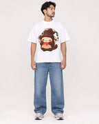Mockup Boxy Heavyweight Tee White male full-body 02