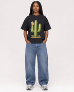 Mockup Boxy Heavyweight Tee Black female full-body 04