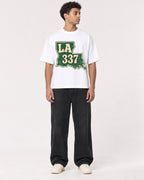 Mockup Boxy Heavyweight Tee White male full-body 10
