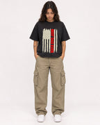 Mockup Boxy Heavyweight Tee Black female full-body 06