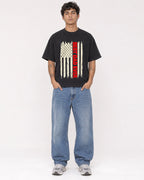 Mockup Boxy Heavyweight Tee Black male full-body 06